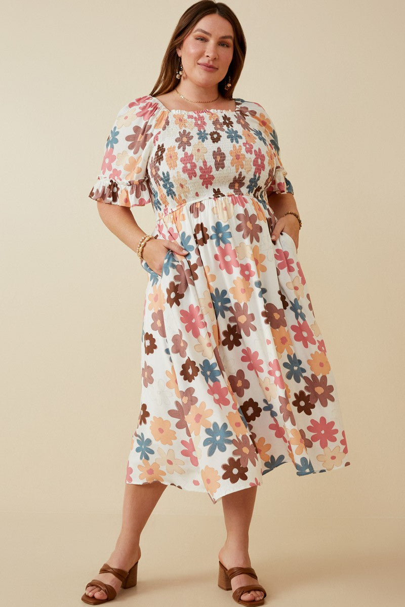 Fall Floral Plus Dress