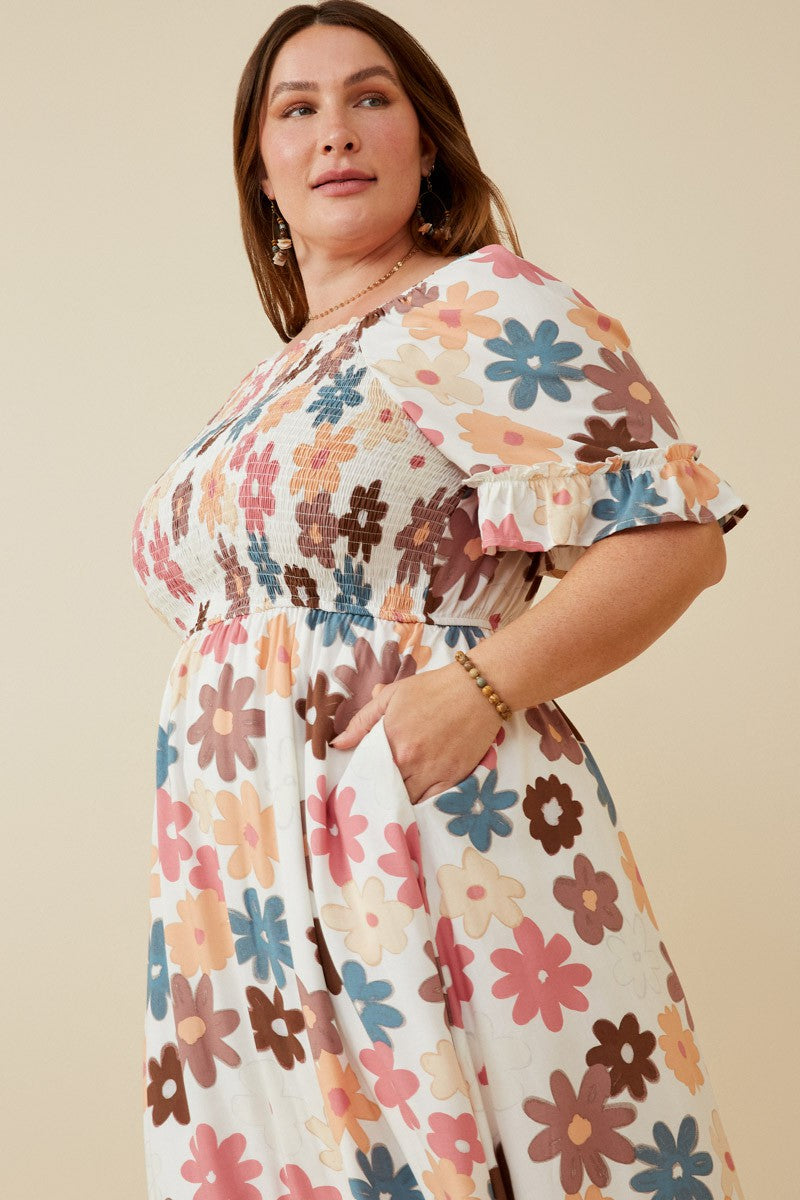 Fall Floral Plus Dress