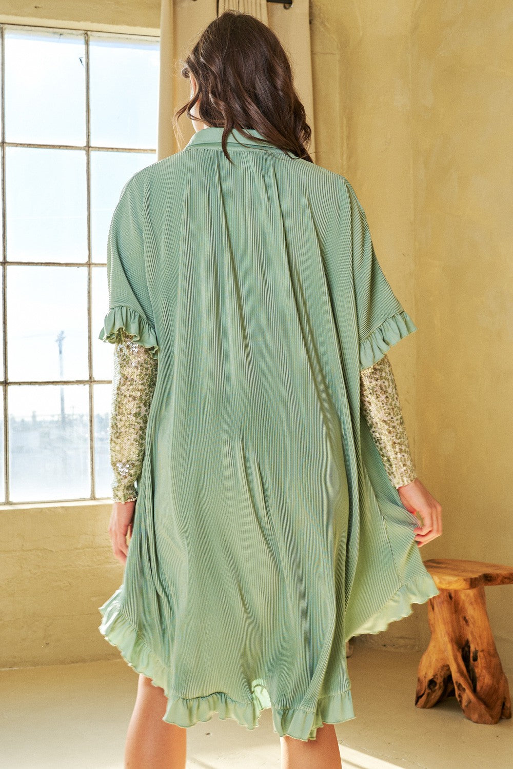 Pretty in Sage Shirt Dress